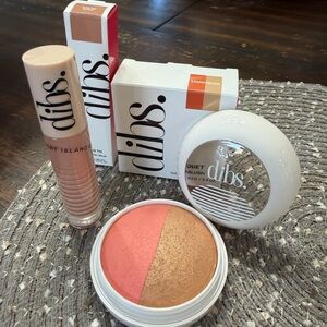 Dibs Baked Blush & lip Gloss Set - Coral and Gold